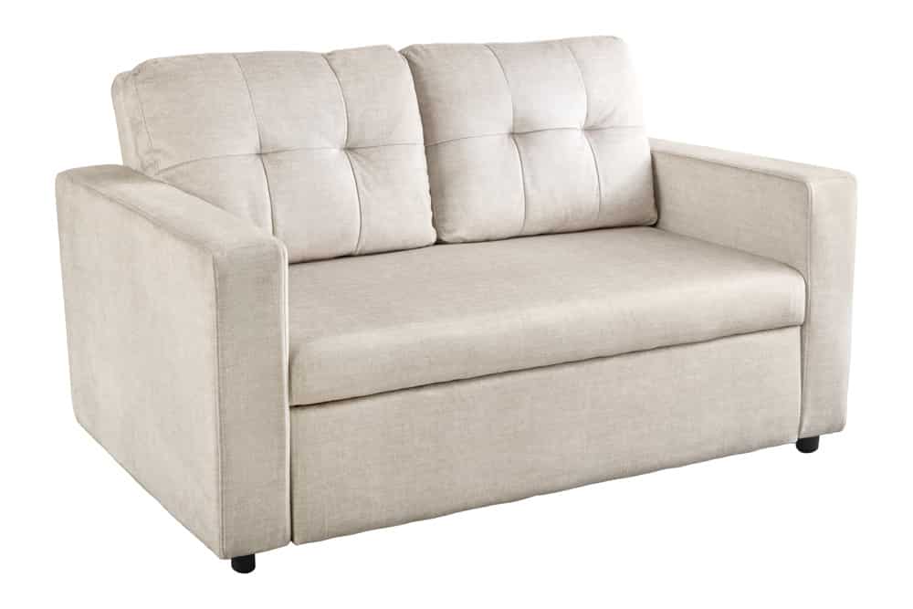 Ausziehbares Schlafsofa SMART 140cm champagner beige Vogue Velours Samt Nosagfederung