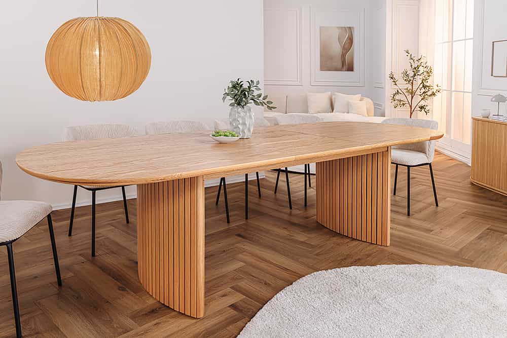 Ausziehbarer Esstisch VALHALLA WOOD 220-280cm natur Eichenholz