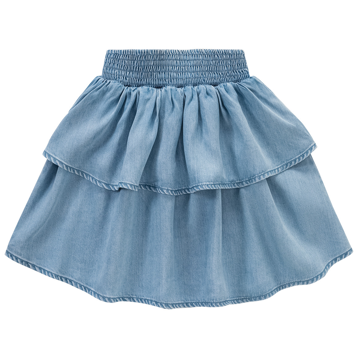 Beatwear Mädchen Rock in Denim-Optik hellblau