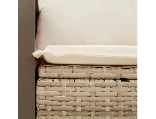 VIDAXL - Canapé de jardin avec coussins 2 places beige résine tressée