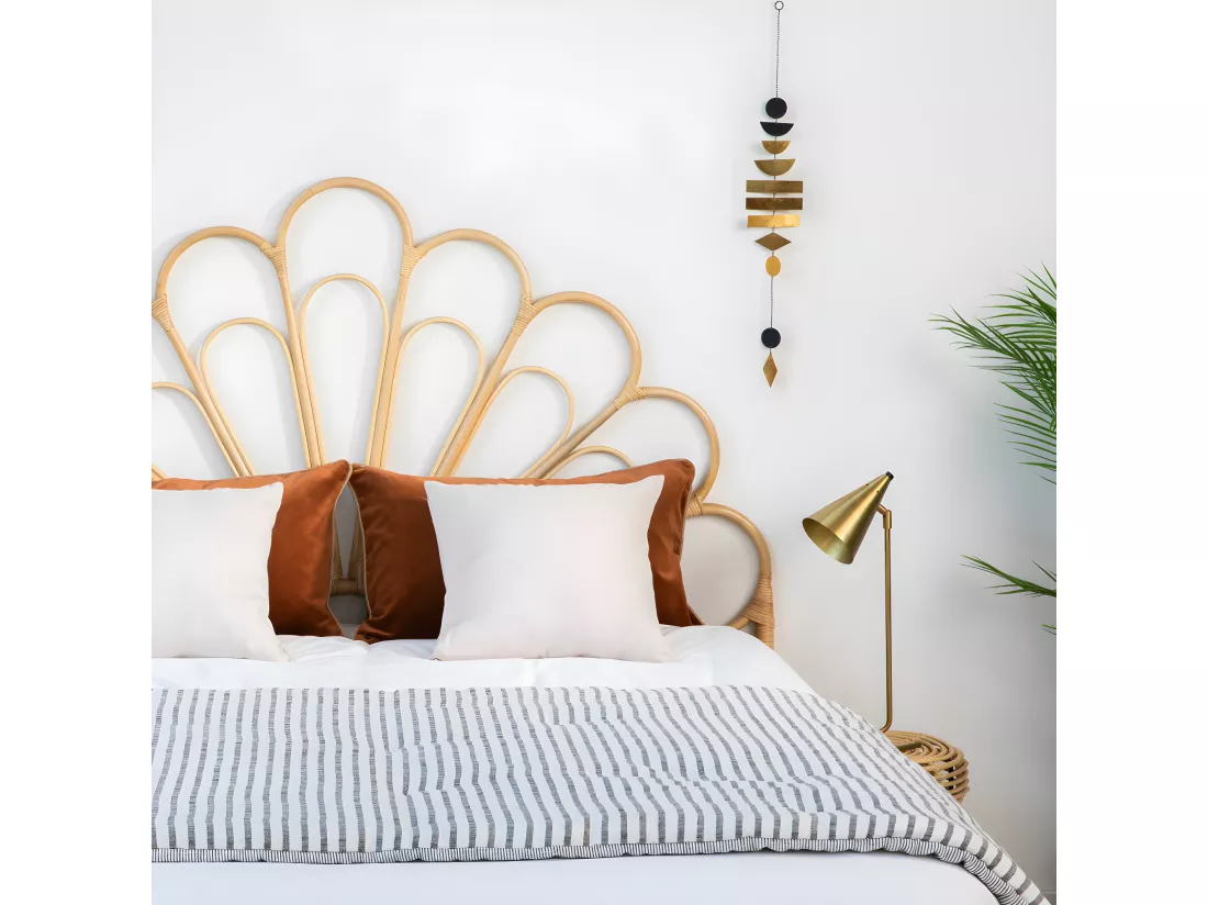 Singaraja - Tête de lit design en rotin 180cm - Naturel