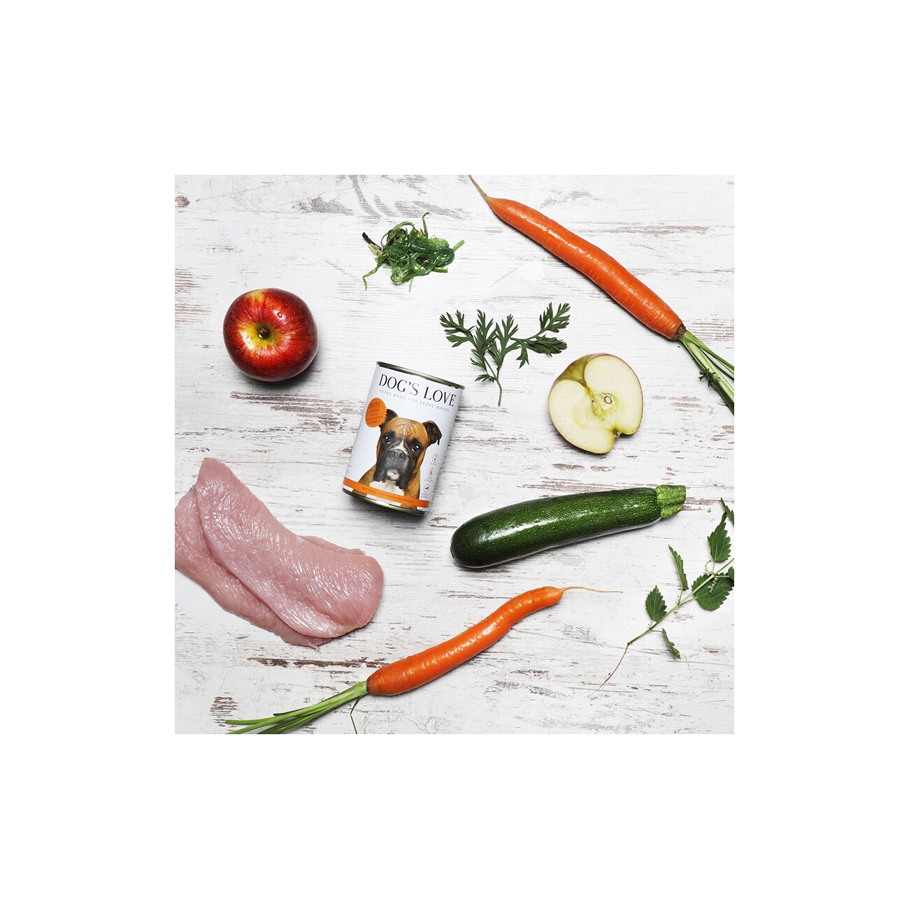 DOG'S LOVE Adult Classic 6x800g Pute mit Apfel und Zucchini