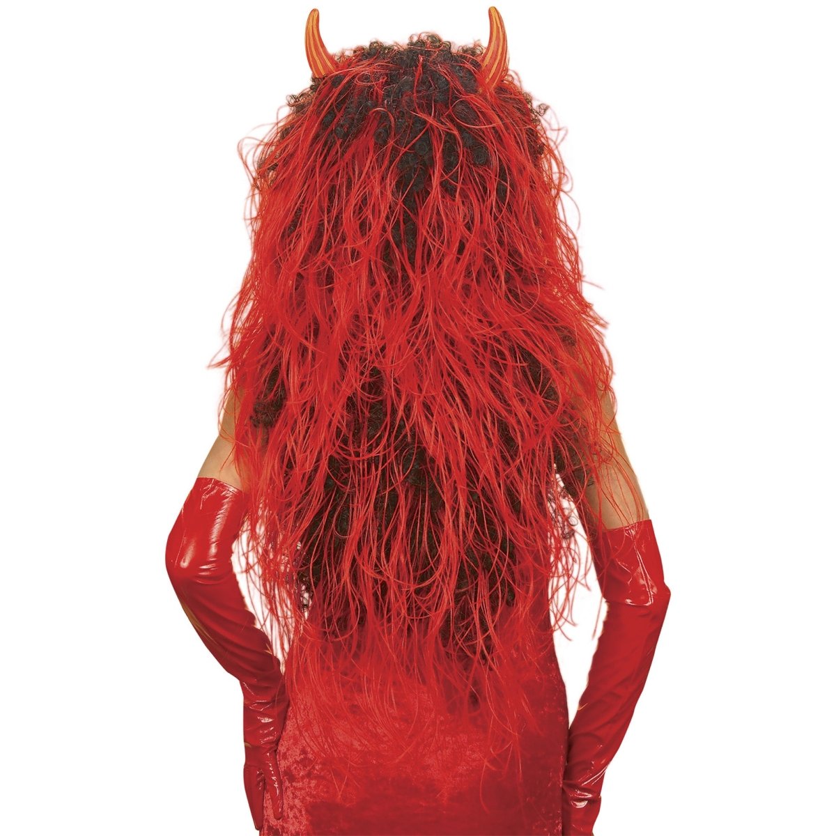 Halloween Pruik Rood Lang Haar Duivel
