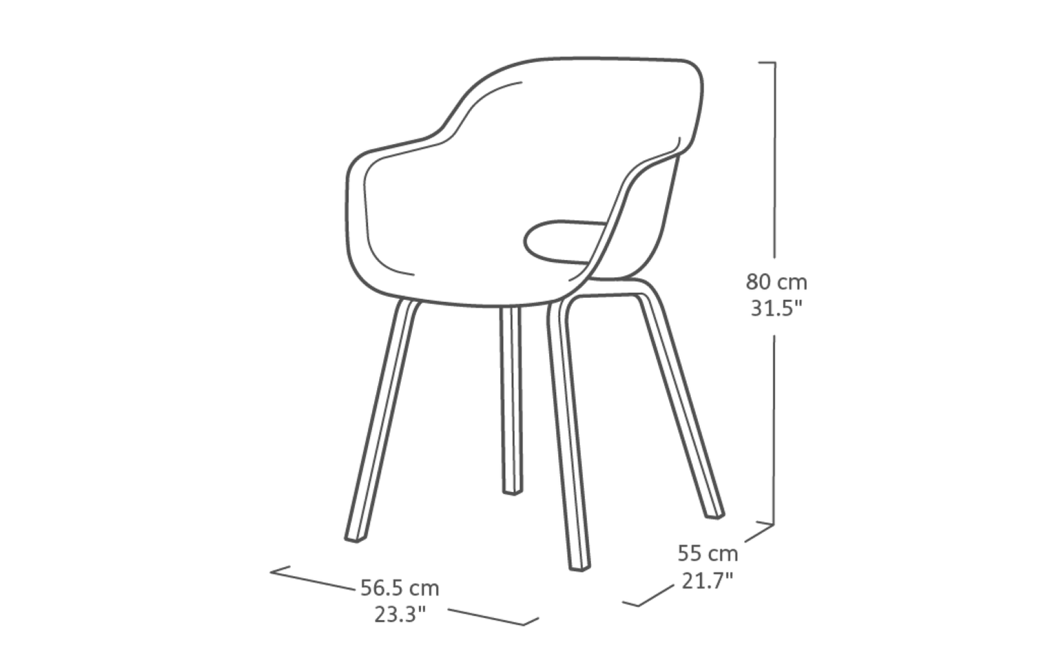Keter Noa tuinstoel - 2 stuks - 55x56,5x80cm - metalen frame - blauw - gerecycled plastic