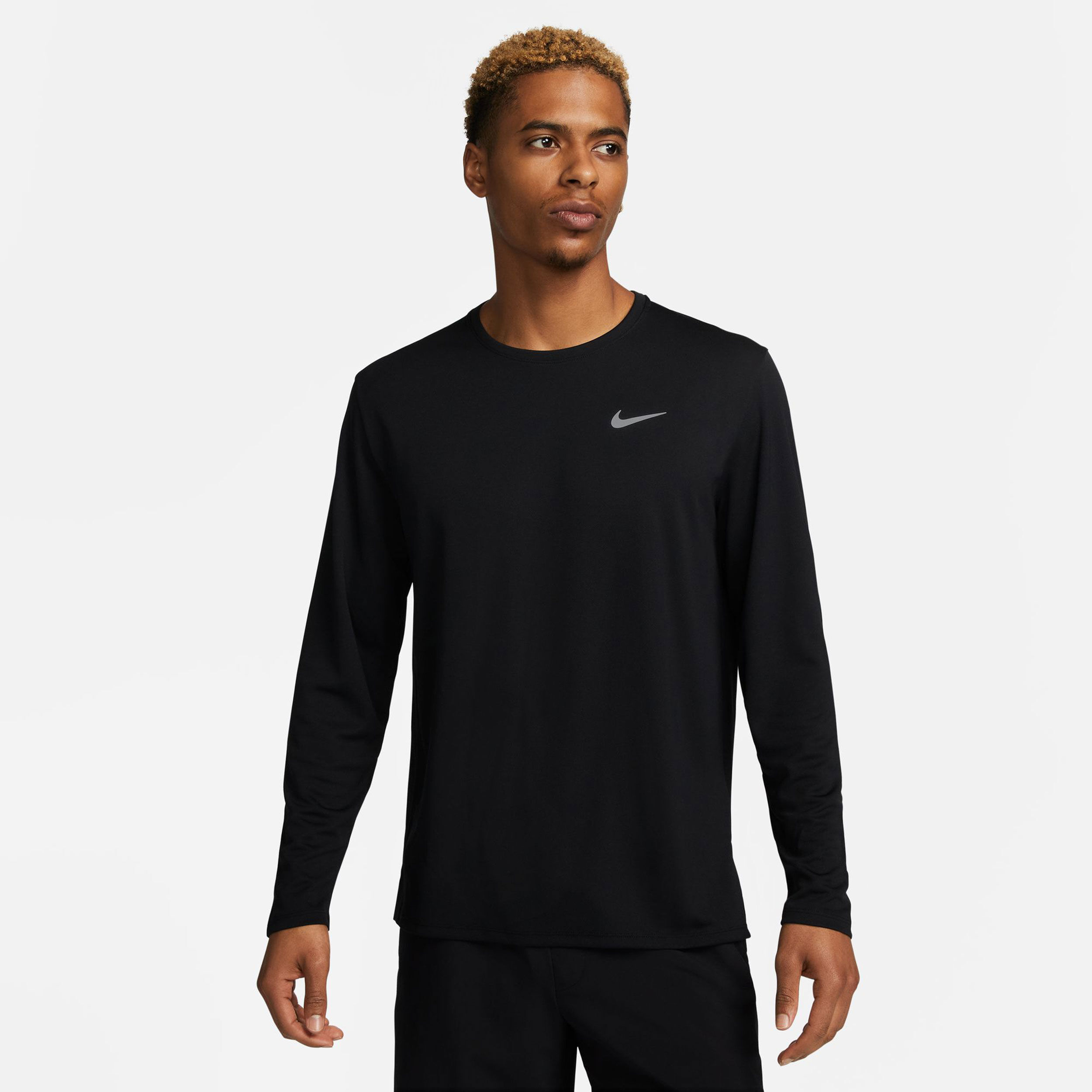 Nike Dri-Fit Miler Dri-Fit UV Miler Maillot De Course Hommes - Noir