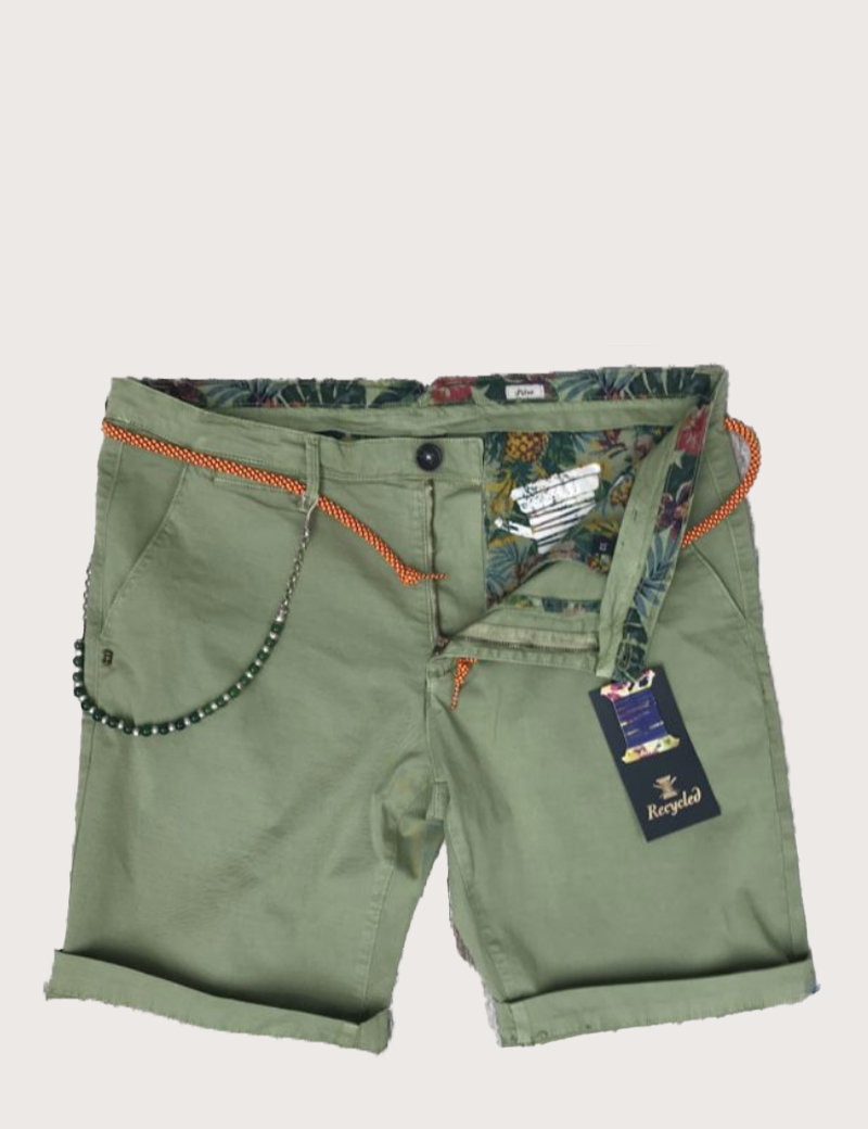 RECYCLED ART WORLD SHORT CHINO VERT