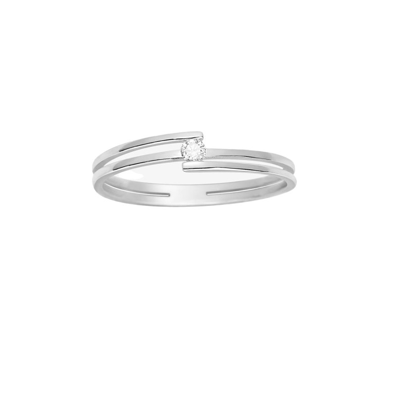 Bague Femme - Or 18 Carats - Diamant 0,05 Carats