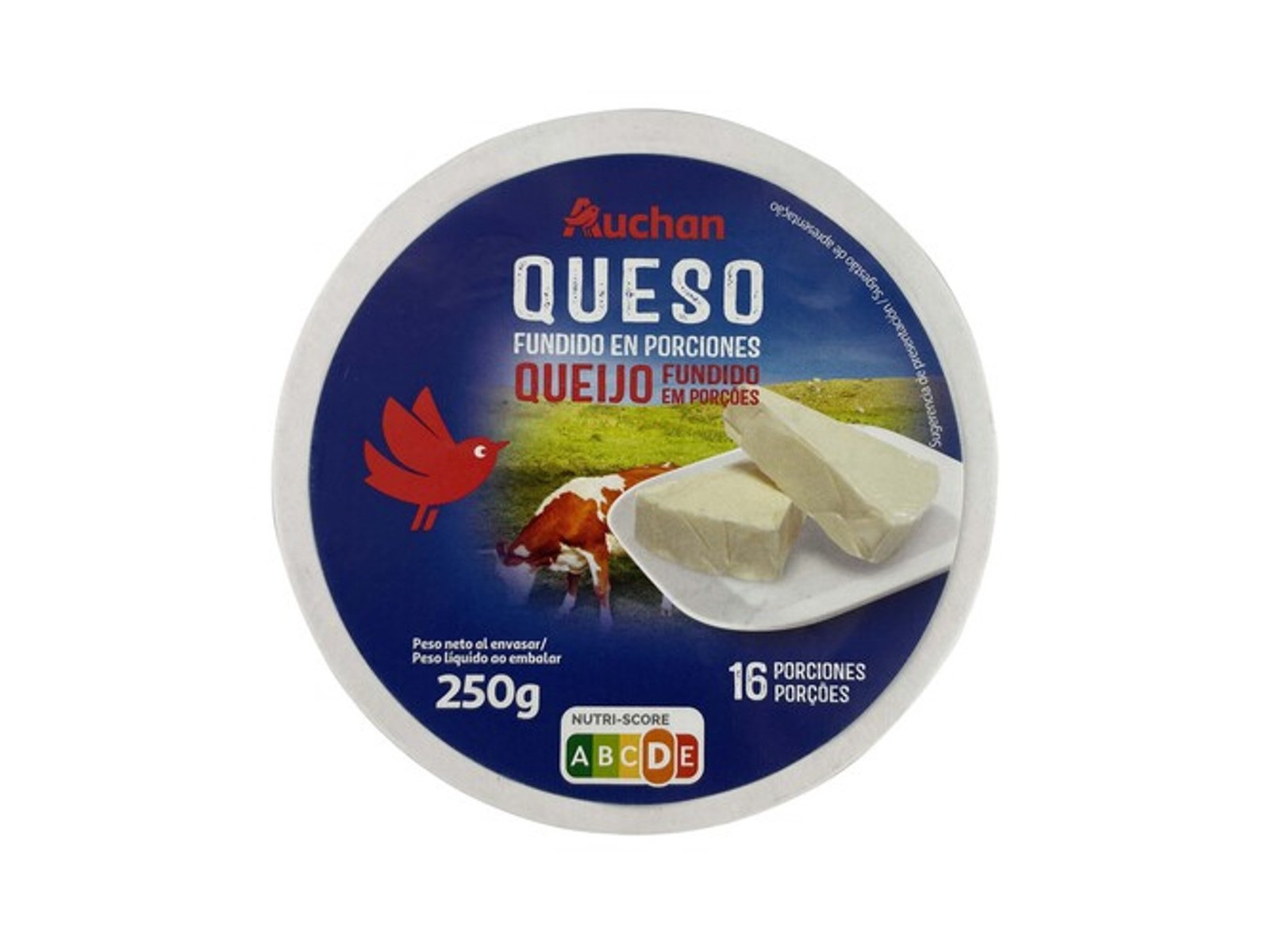 QUEIJO FUNDIDO AUCHAN 16 PORÇÕES 250G