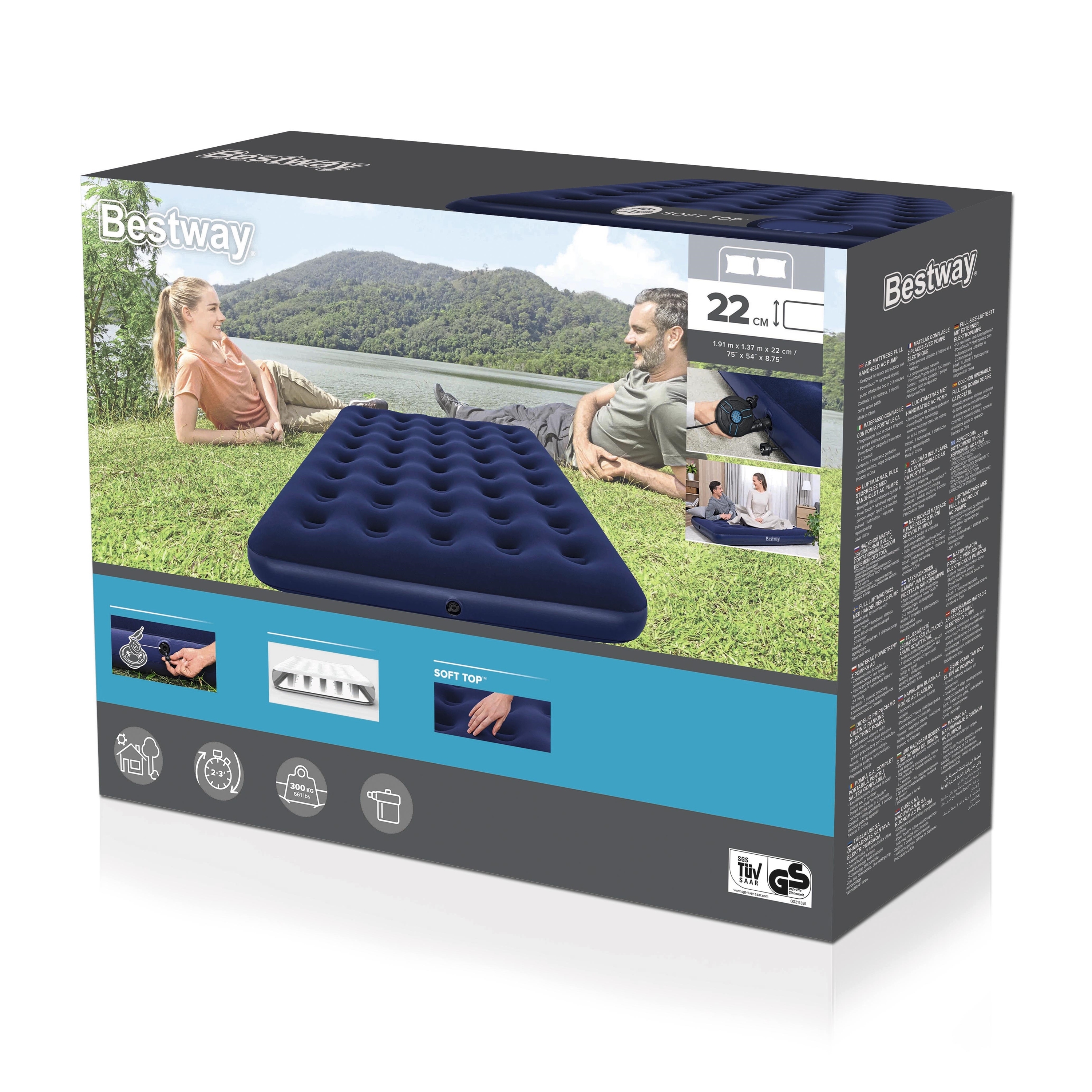 Luftbett mit Pumpe Full 191 x 137 x 22 cm