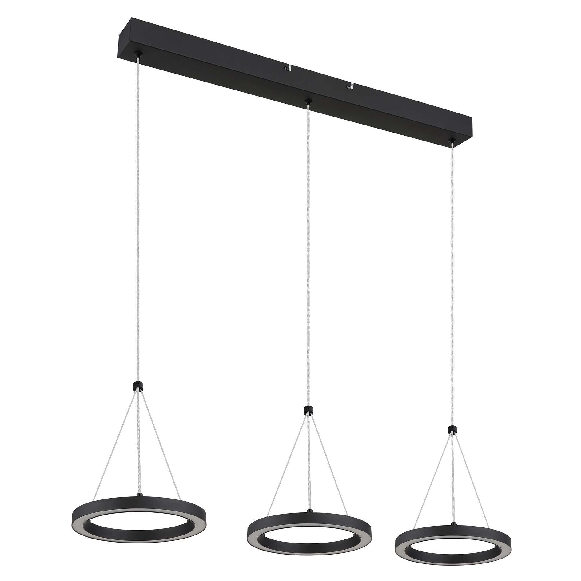 LED-Pendelleuchte - schwarz matt - Memoryfunktion - 3-flammig