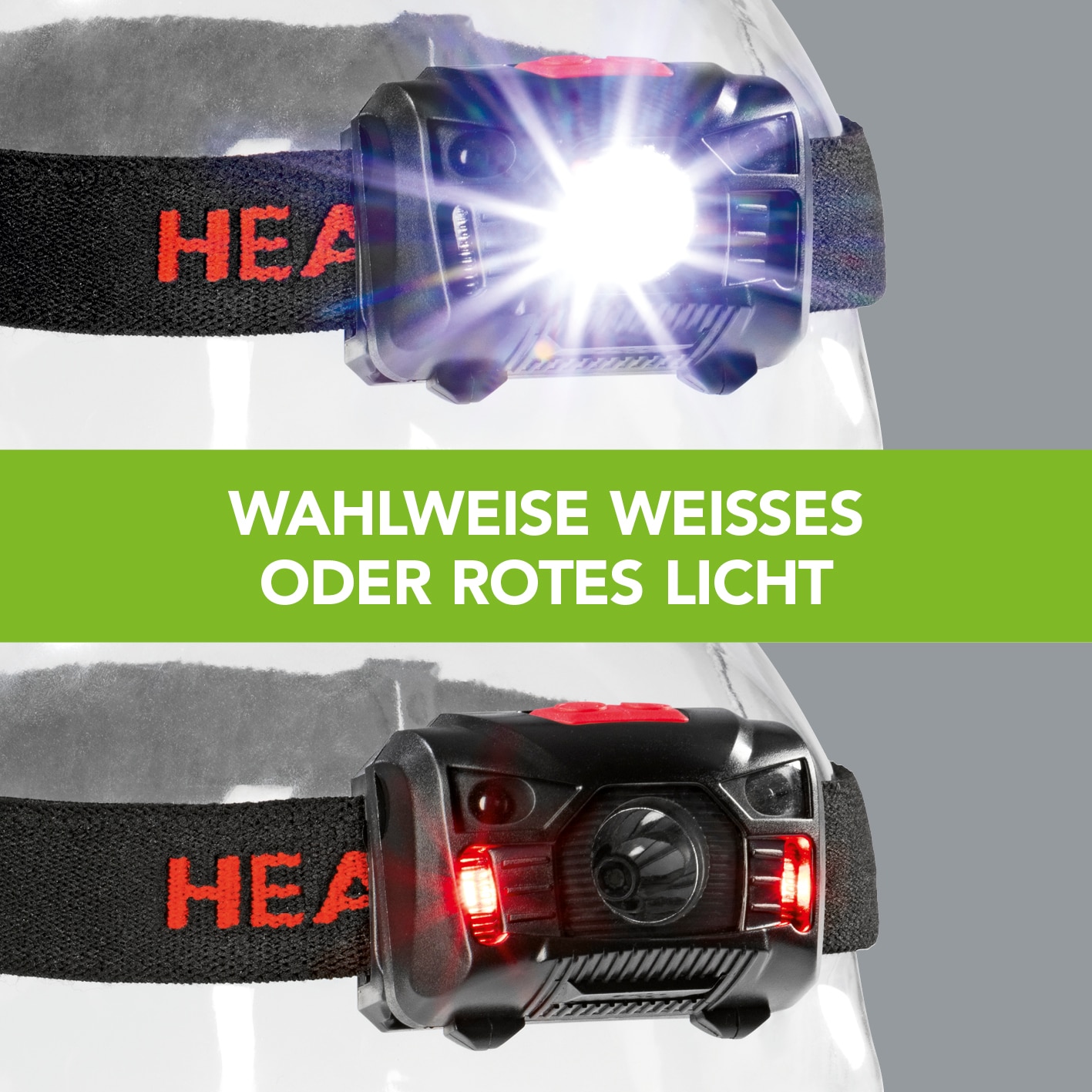 EASYmaxx Stirnlampe 3,7V schwarz/rot