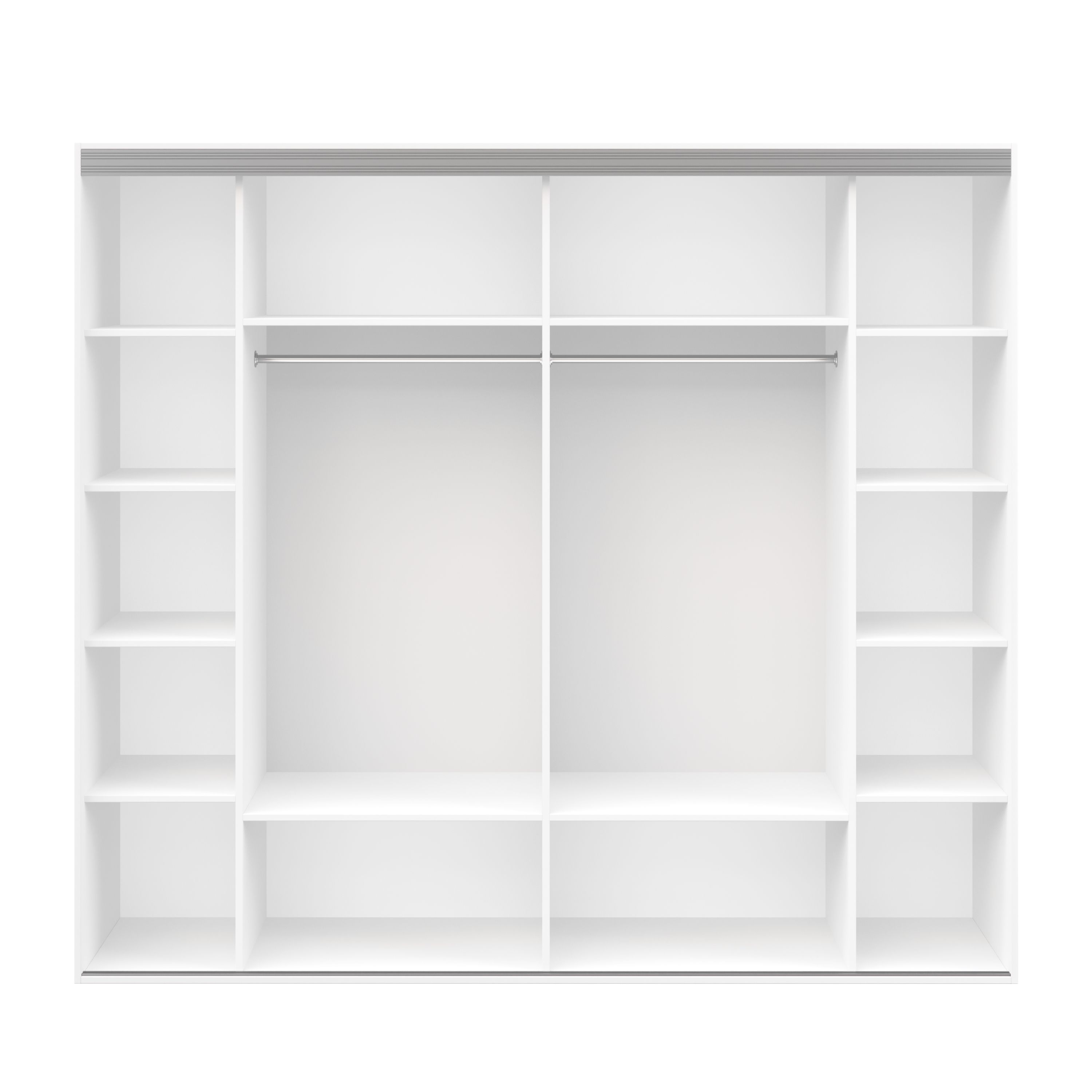 Kleiderschrank Schiebetüren mit Spiegel REVA 230 cm weiss