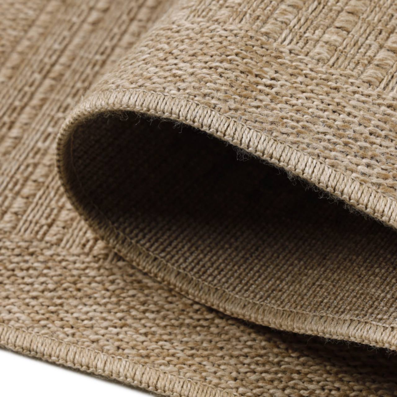 In & Outdoor Teppich Wetterfest Läufer Beige - Balkon Teppich Wasserfest