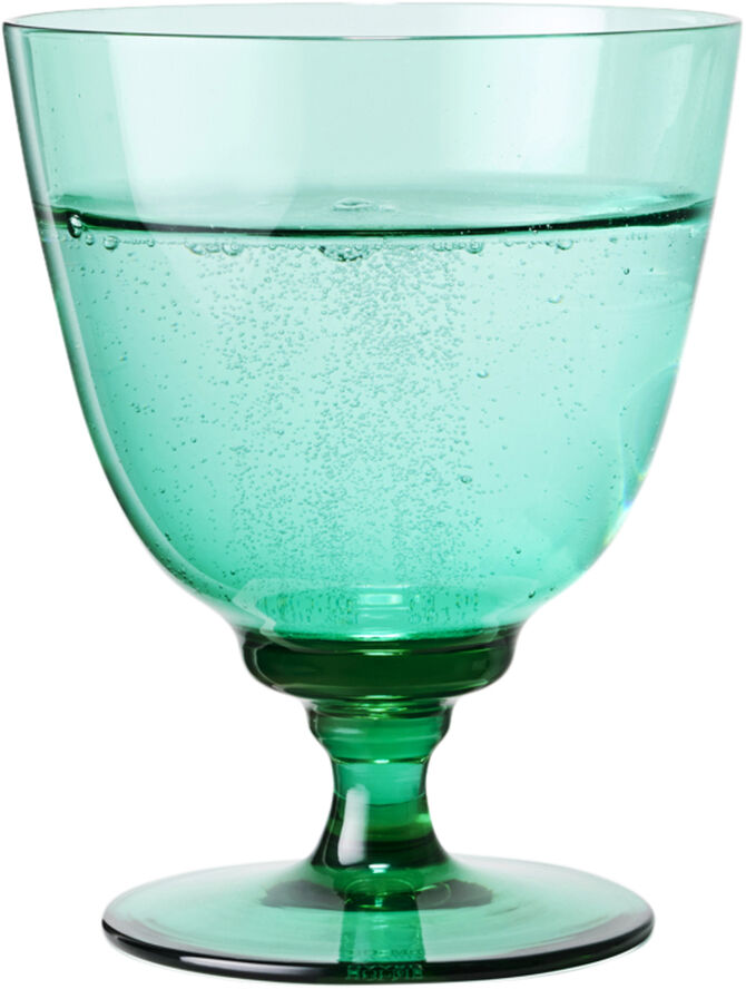 Holmegaard Flow Glas på fod 35 cl emerald green Grøn