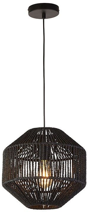 Hanglamp 11203-1BK Wicker ⌀30  x H28 cm