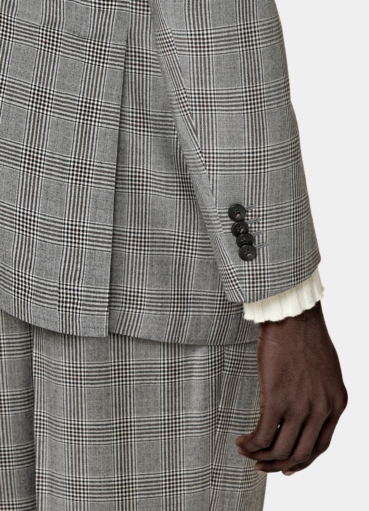 Costume Roma coupe Relaxed gris moyen à carreaux