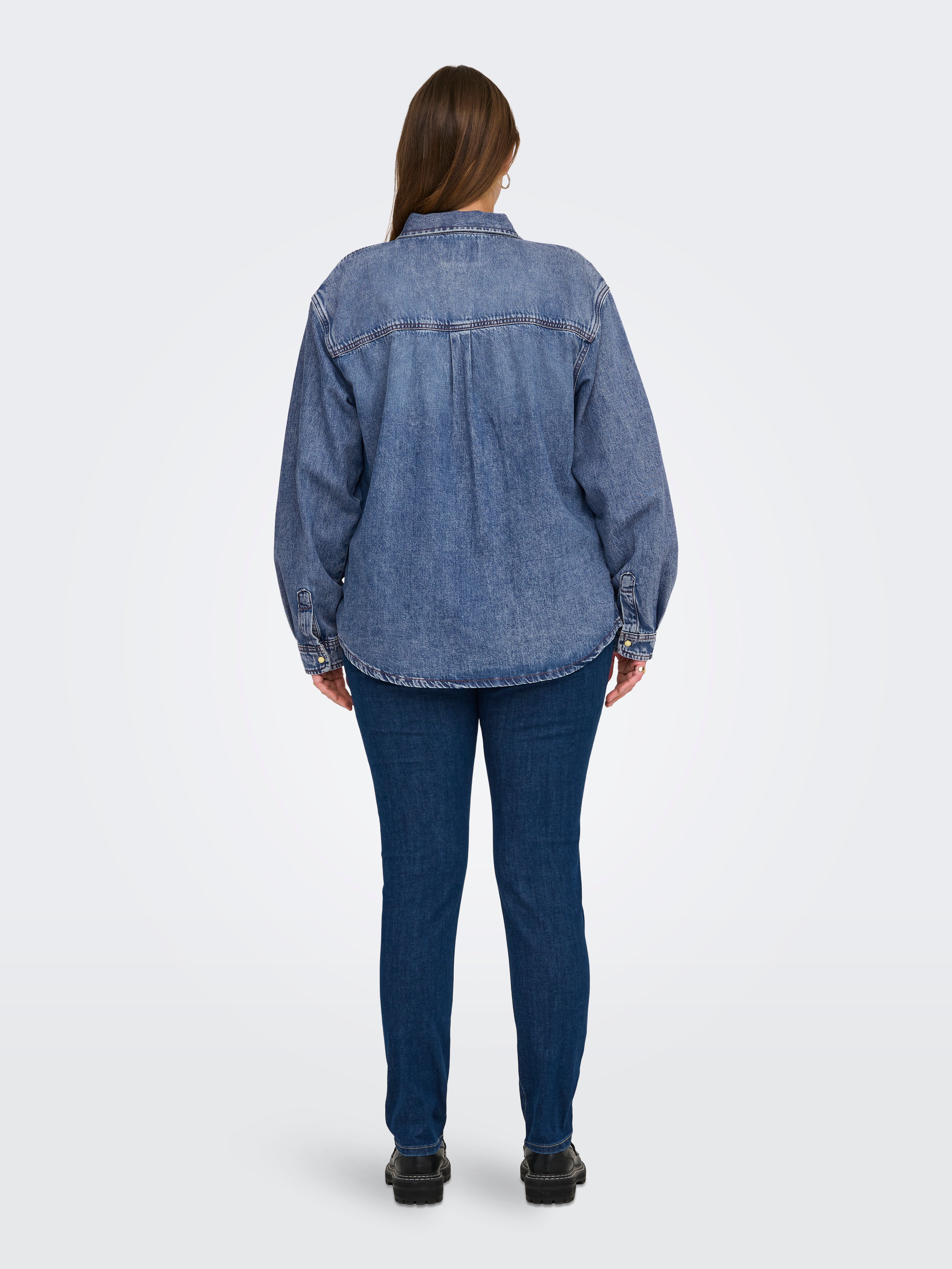 CARBROADWAY Jeanshemd Medium Blue Denim