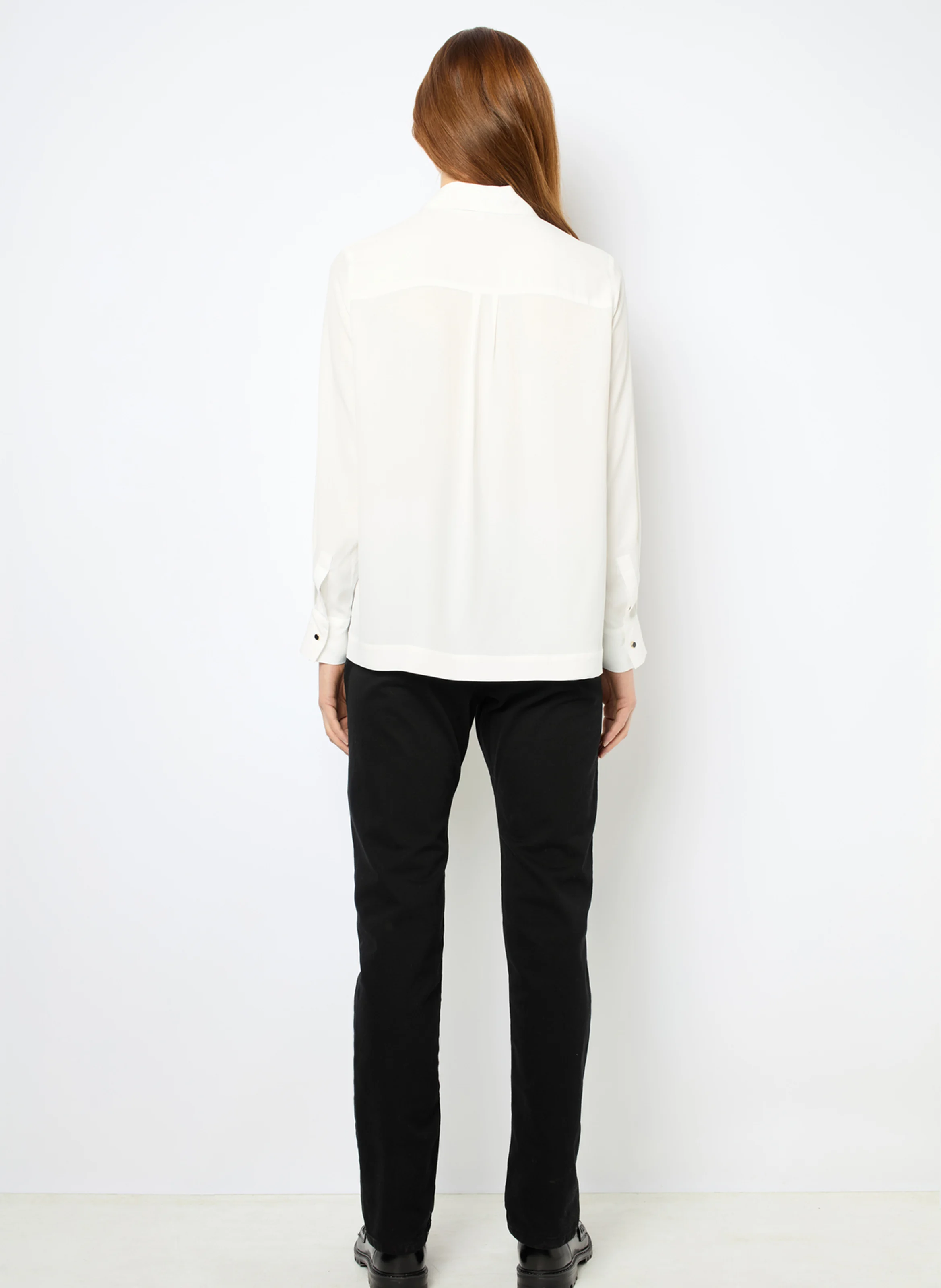 BERENICE - Blouse droite à volants | Blanc