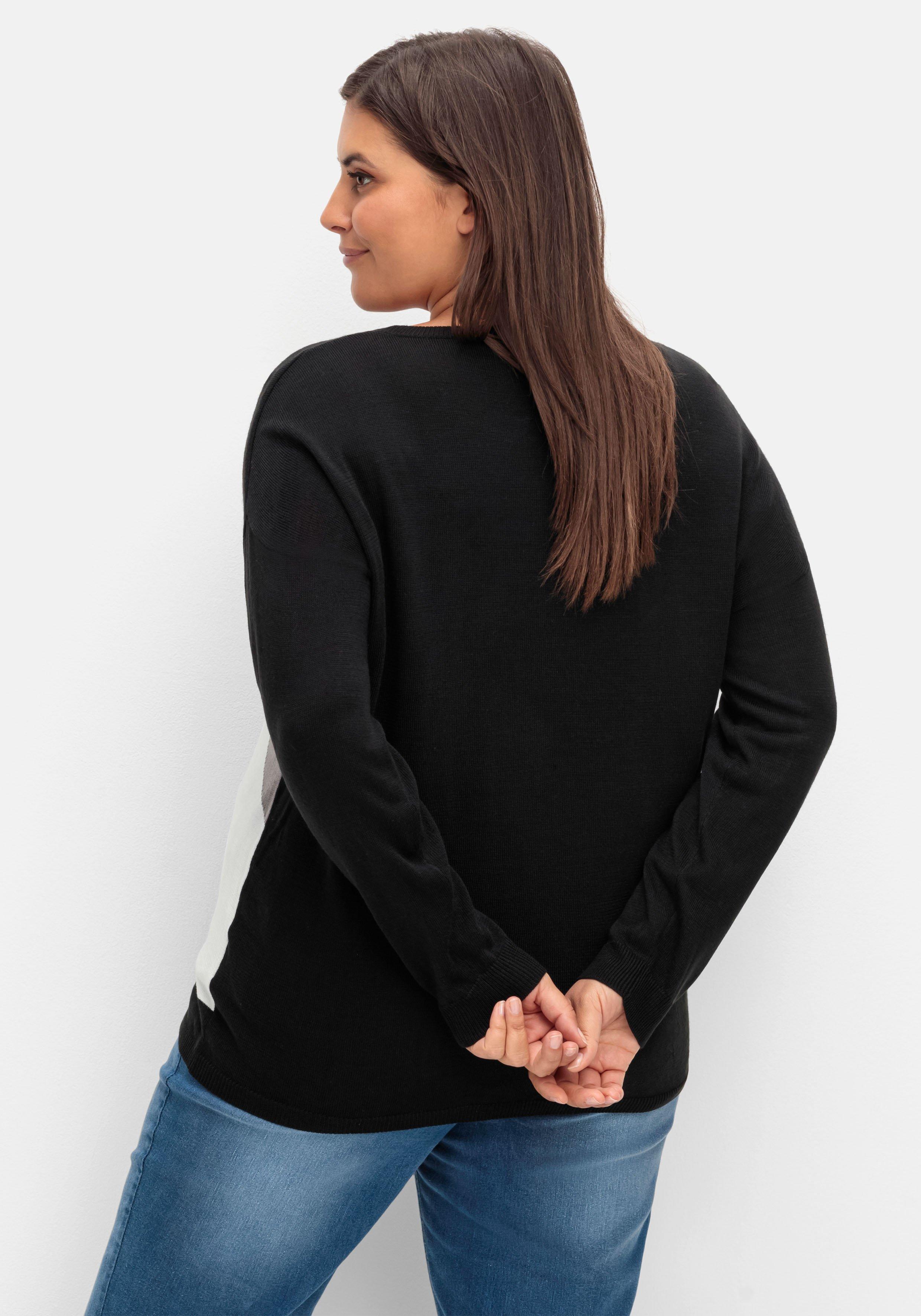 Strickpullover mit Glitzer-Intarsienmuster