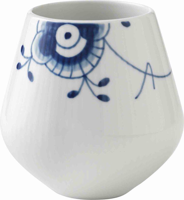 Royal Copenhagen Blå Mega Riflet 12 cm. vase - lille Hvid, blå
