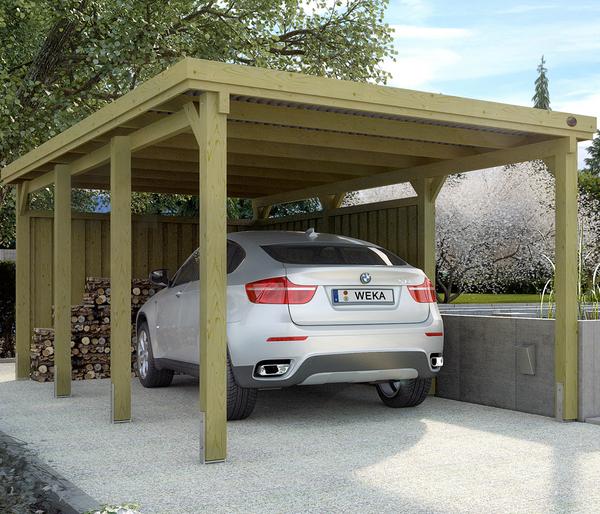 Weka Flachdach-Einzelcarport 617