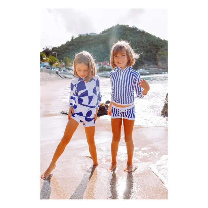 Juillet Juillet T-Shirt Anti-UV Matière Recyclée Géométrique | Bleu