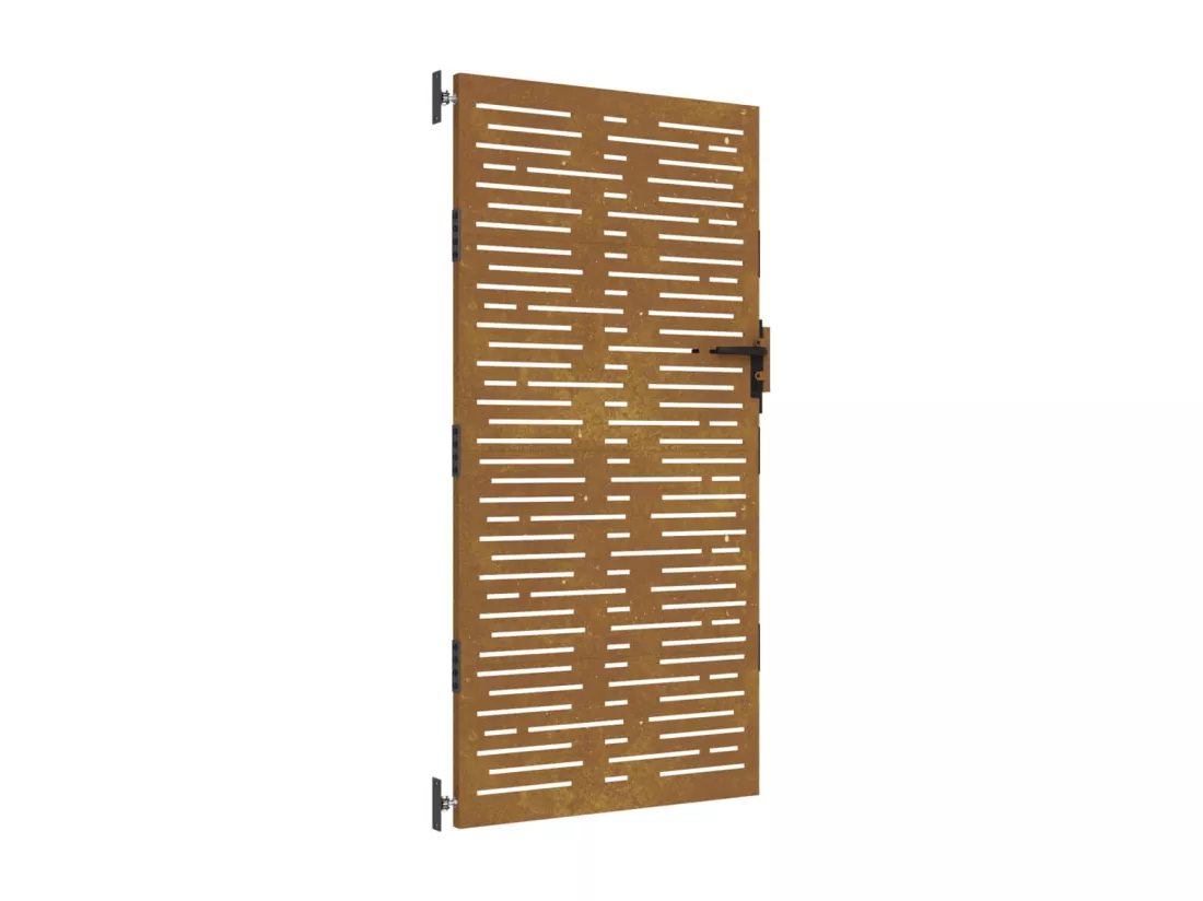Portail de jardin 85x175 cm acier corten conception de carré