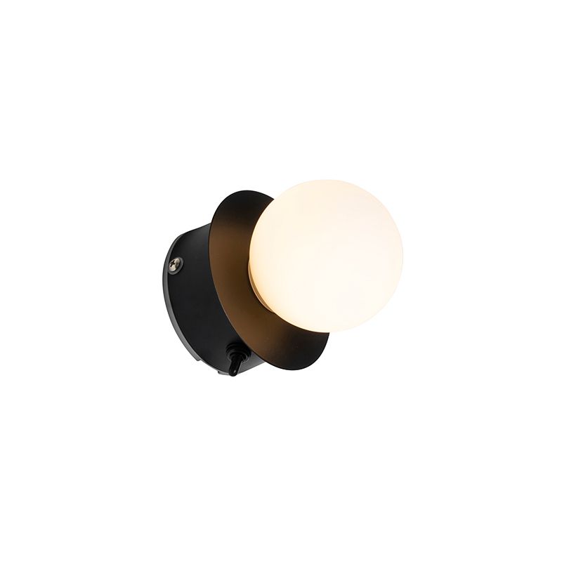 Wandlamp zwart IP44 met schakelaar - Cederic