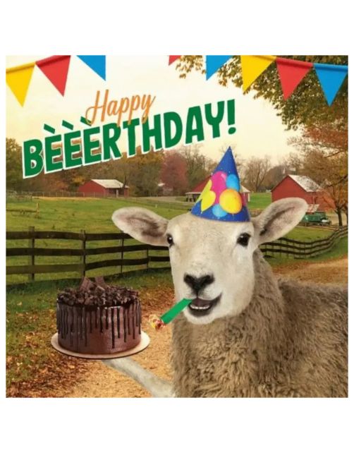 Plenty Gifts Kaart Happy Birthday Sheep - Cadeau - 13.7x13.7 cm