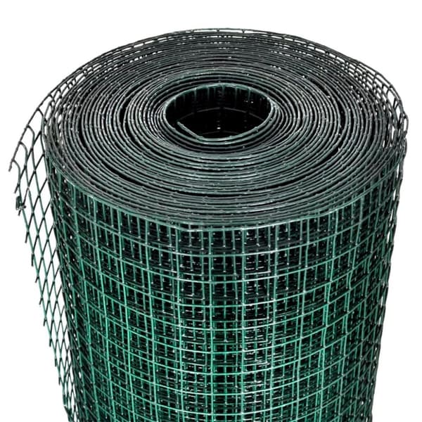 vidaXL Trådgjerde kylling galvanisert med PVC-belegg 10x1 m grønn