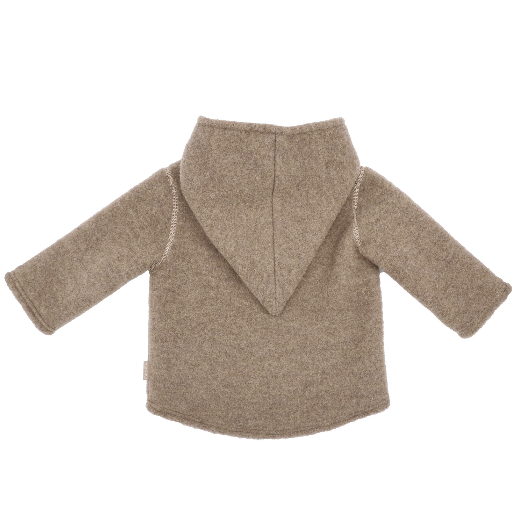 MAXIMO Fleecejacke mit Kapuze aus Wolle, wärmend, atmungsaktiv, zum knöpfen, gefüttert, mit Kapuze