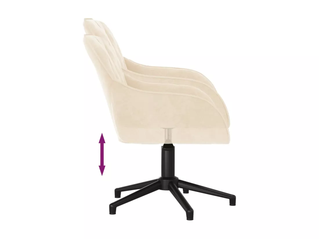 Chaise pivotante de bureau Crème Velours