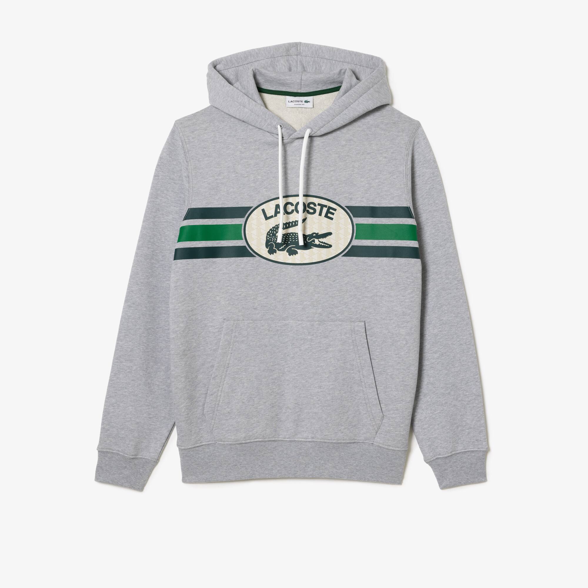 Sweatshirt à capuche loose fit imprimé monogramme Sweatshirts - Gris - Lacoste - Homme