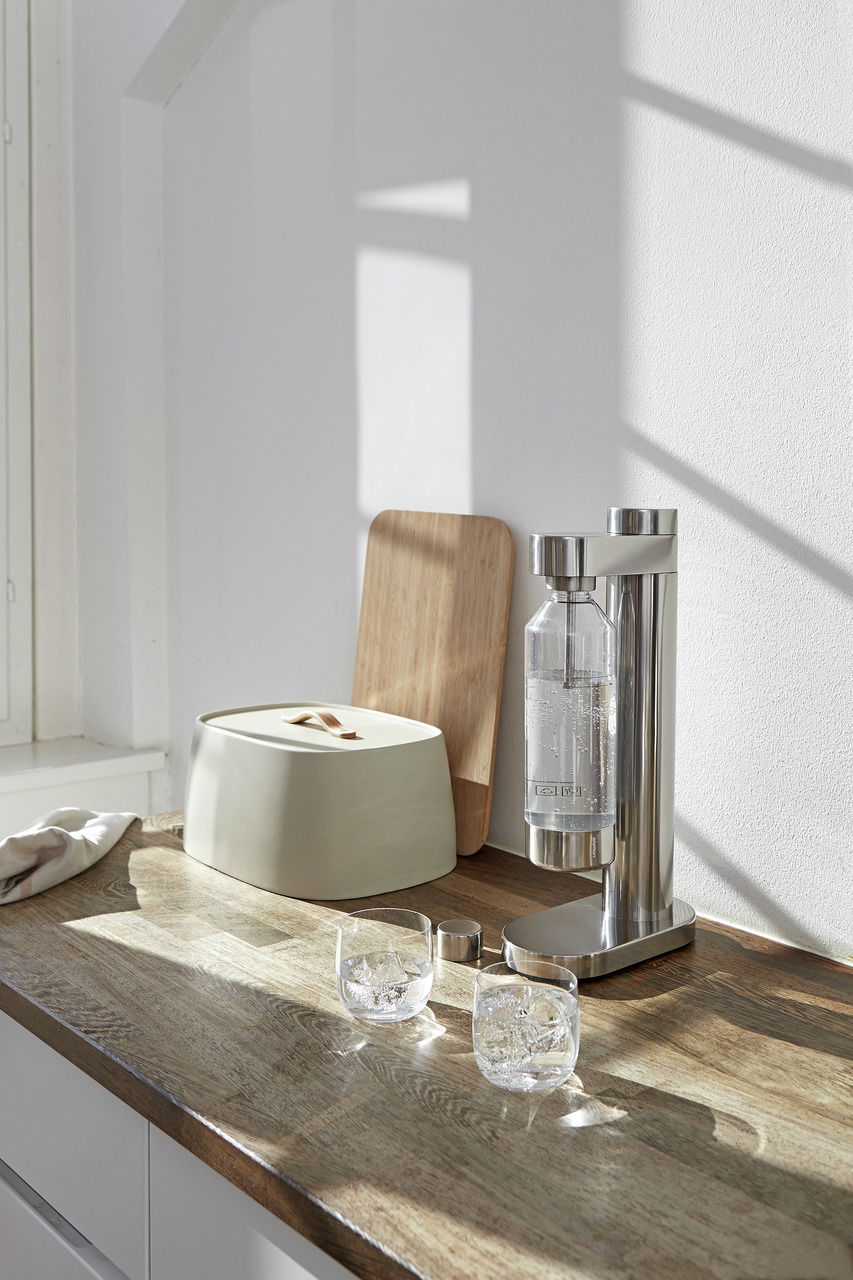 Stelton Brus Wassersprudler inkl. Wasserflasche - steel