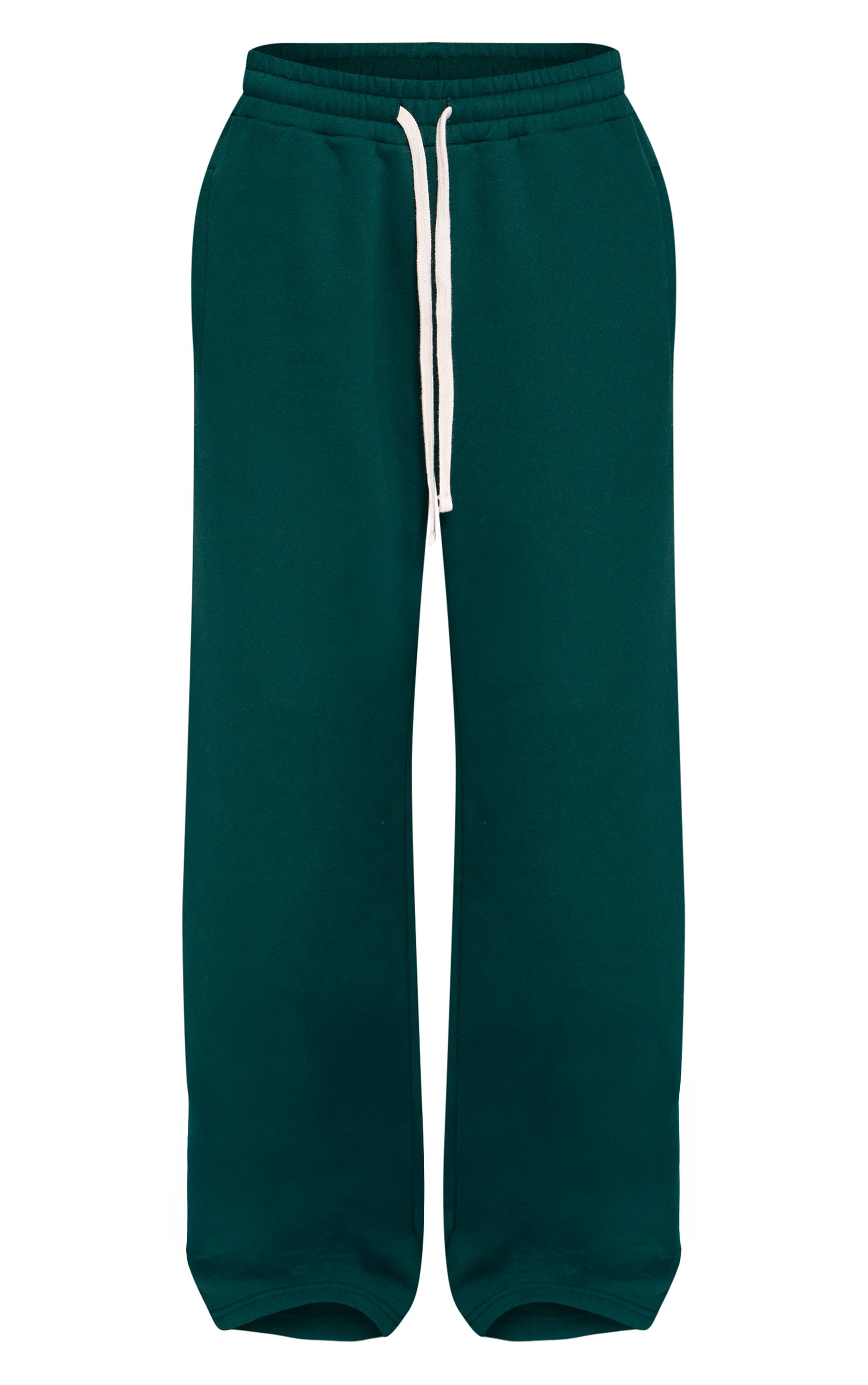 Forest Green Joggers À Jambe Droite Avec Cordon De Serrage Et Coutures Contrastées