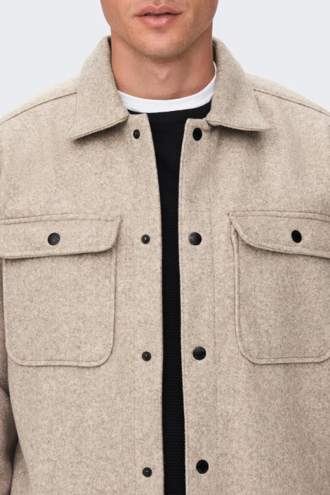Only & Sons beige heren overhemd