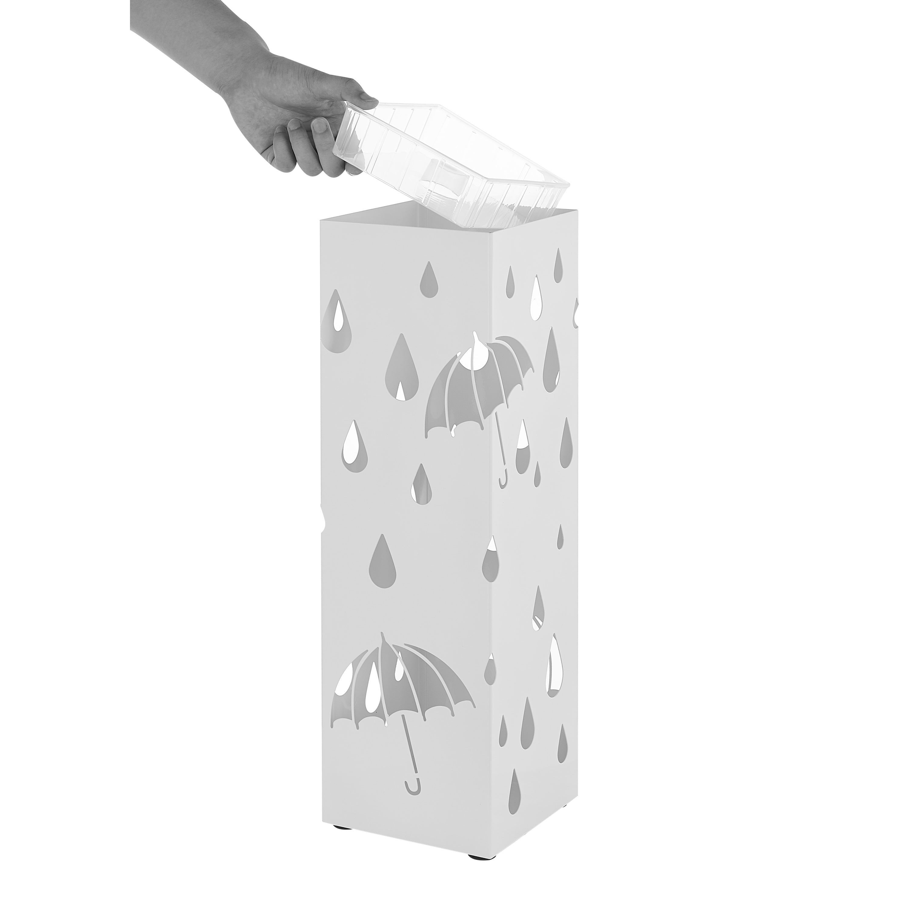 Metalen Paraplubak - Paraplubak met Waterbakje - Wit