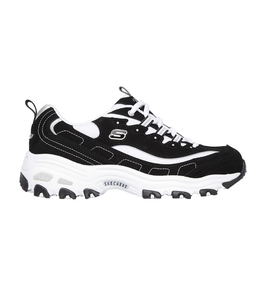 Tênis de couro Skechers D'Lites Biggest Fan, preto