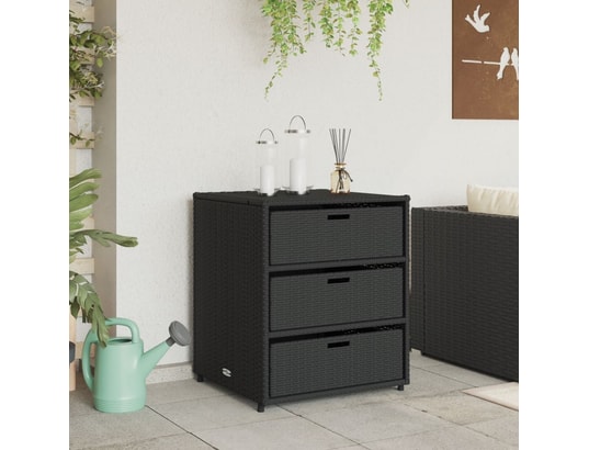 VIDAXL - Armoire de jardin Armoire de rangement de jardin noir 55x59x69 cm résine tress...