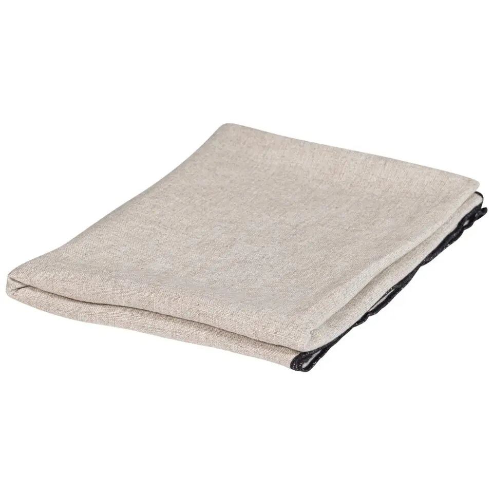 WOOOD Unique Plaid - Viscose/Linnen - Zwart/Off White - 53x49x48