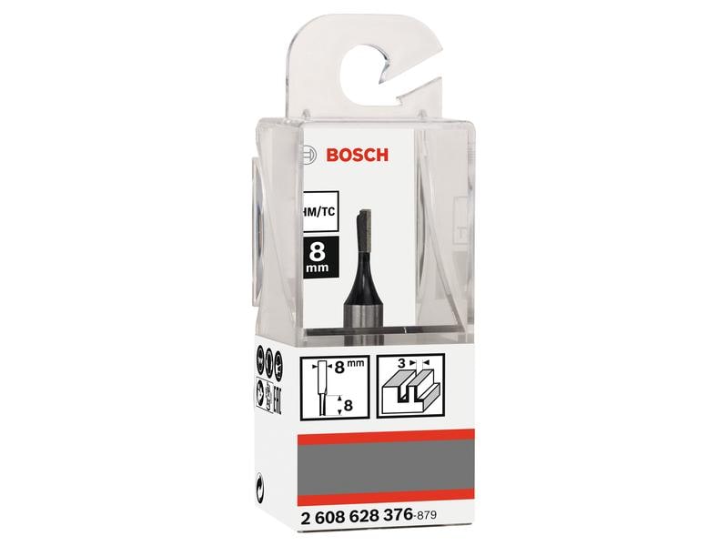 Bosch Professional Nutfräser Standard for Wood D1 3 mm, L 8 Nutfräser für Handfräsen und Kantenfräsen