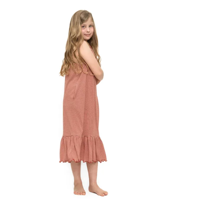 Minimalisma Robe Rayée en Soie Hope | Rose