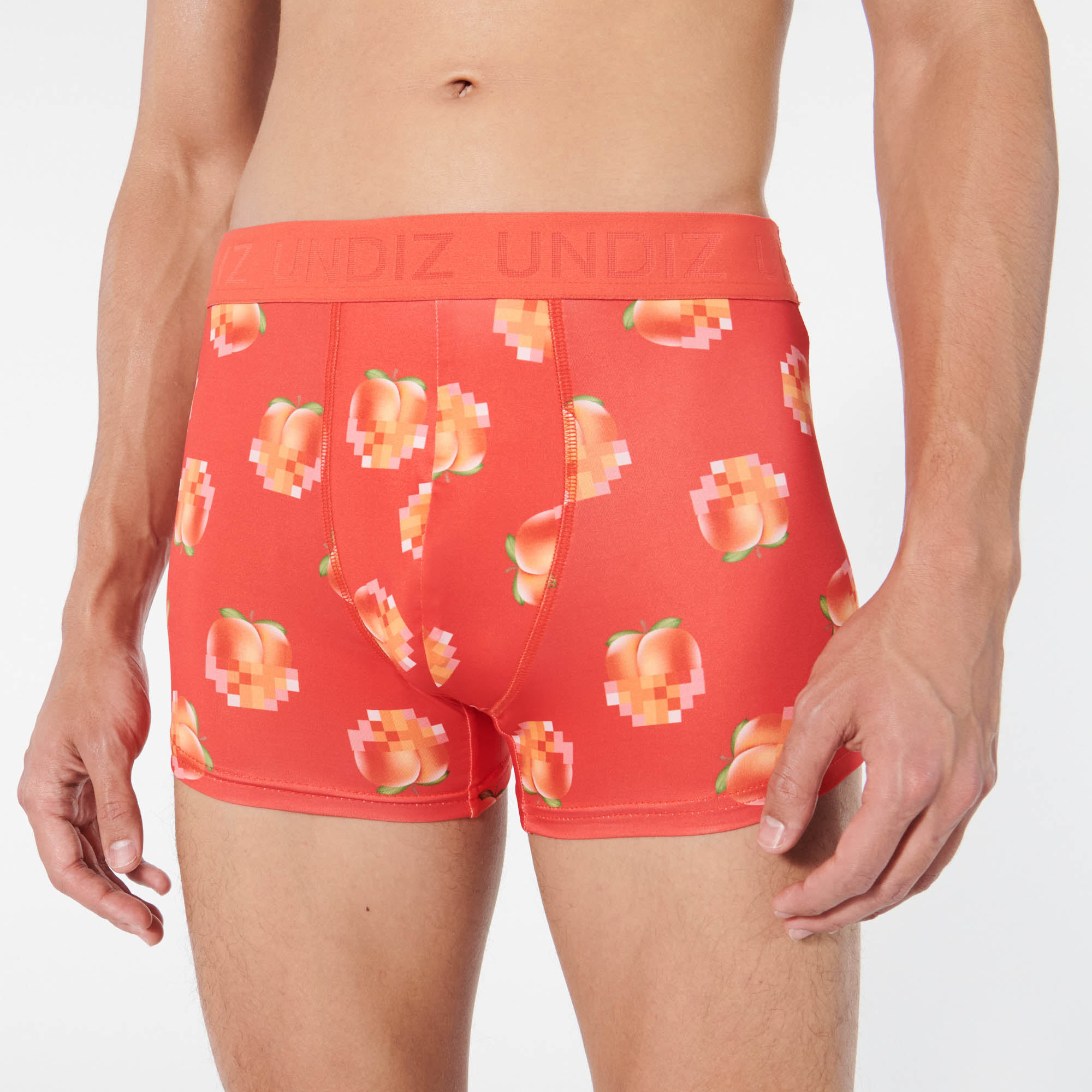 Boxer à motifs pêches en microfibre