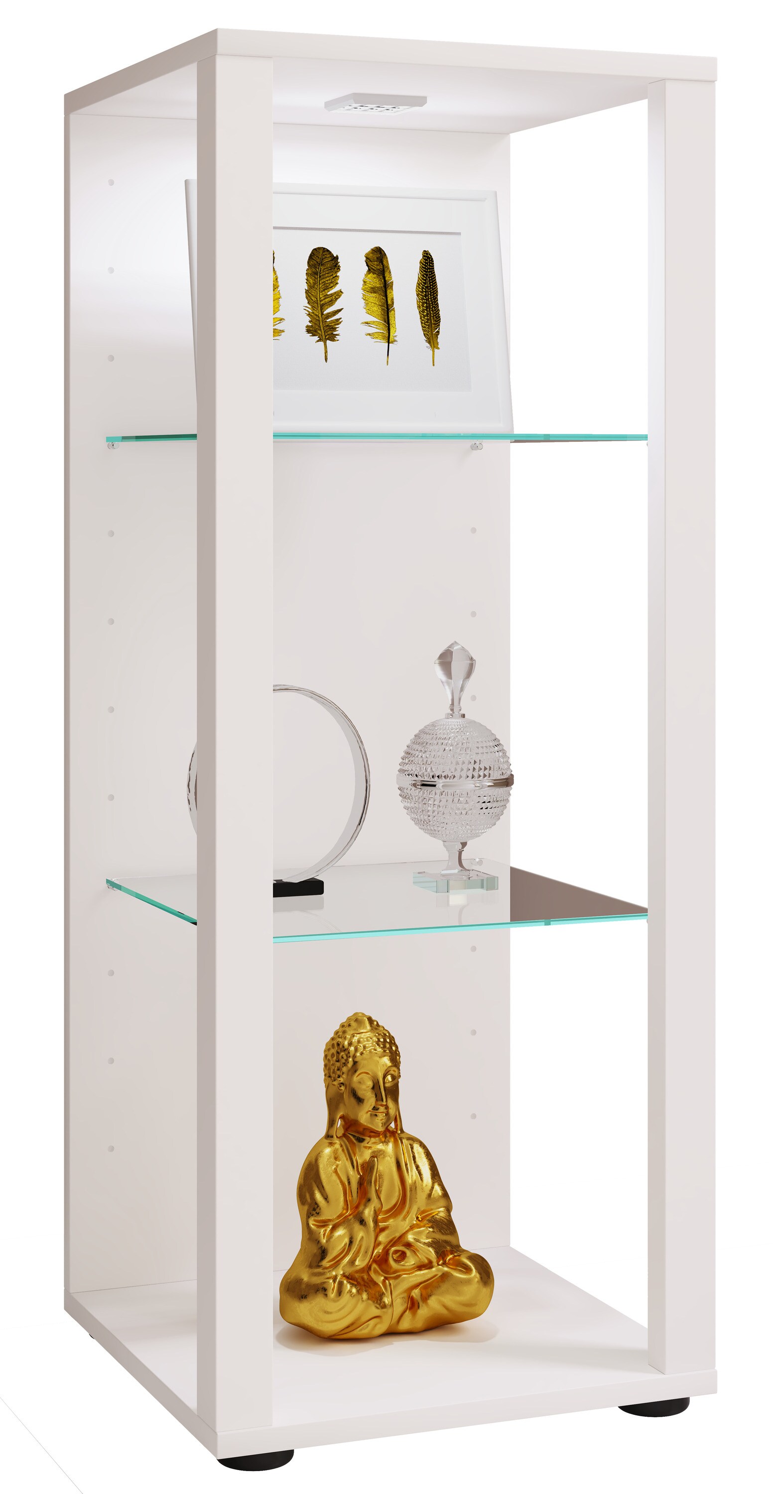 VCM Holz Glas Vitrine Sammelvitrine Glasvitrine Schaukasten Standvitrine Glasol M