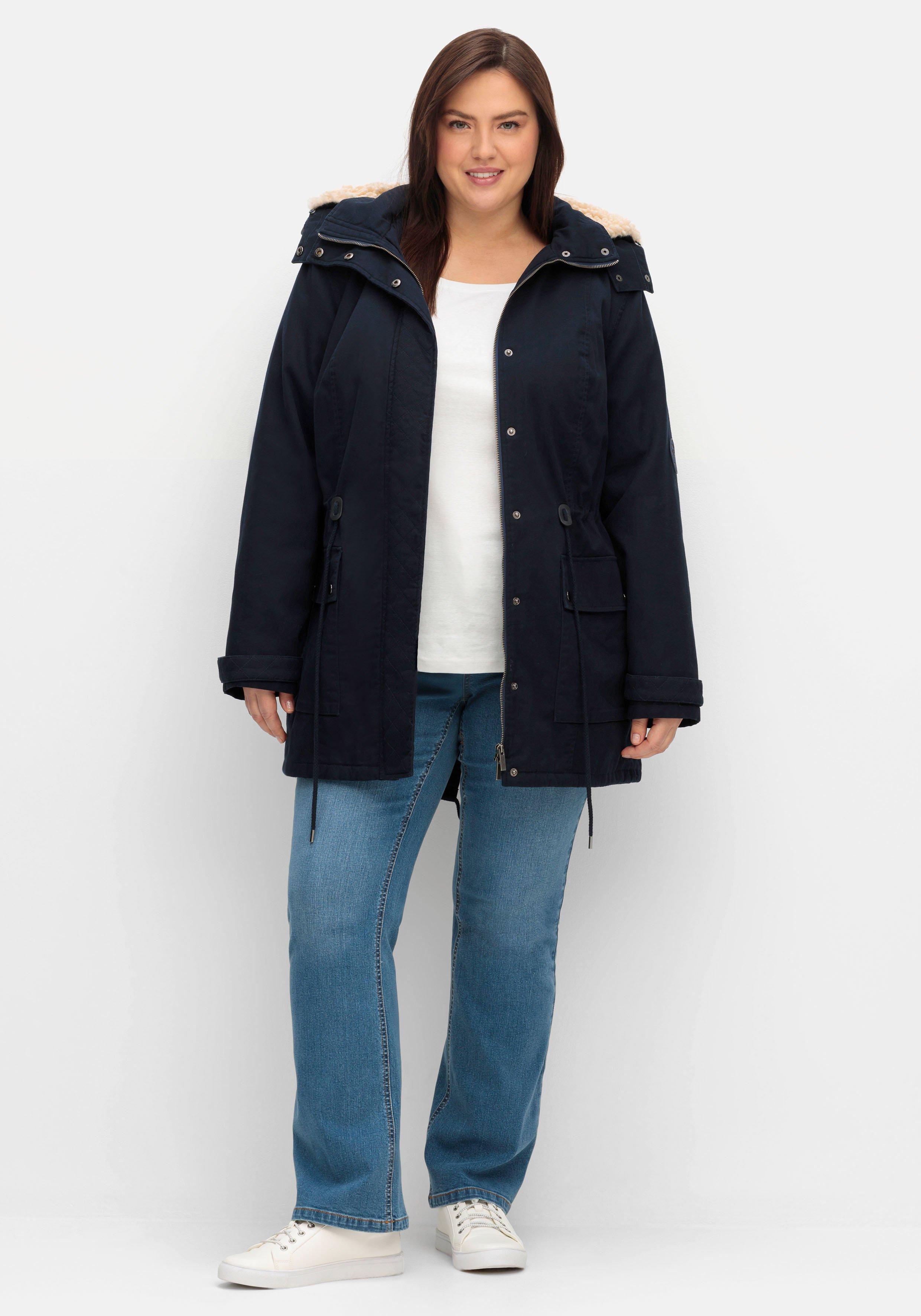 Warm wattierter Parka mit Taillen-Tunnelzug