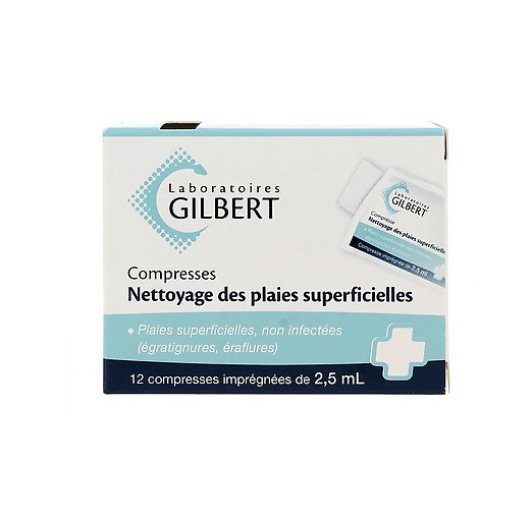 Compresses d'Alcool Gilbert - Boite de 12