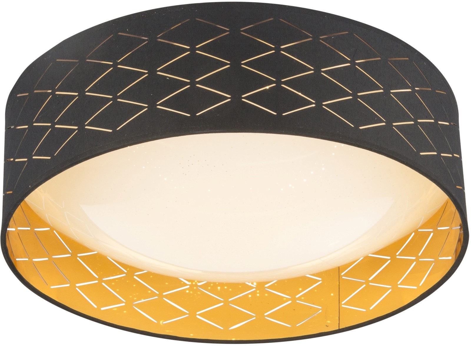 LED-Deckenleuchte - weiß-schwarz-gold - 40 cm