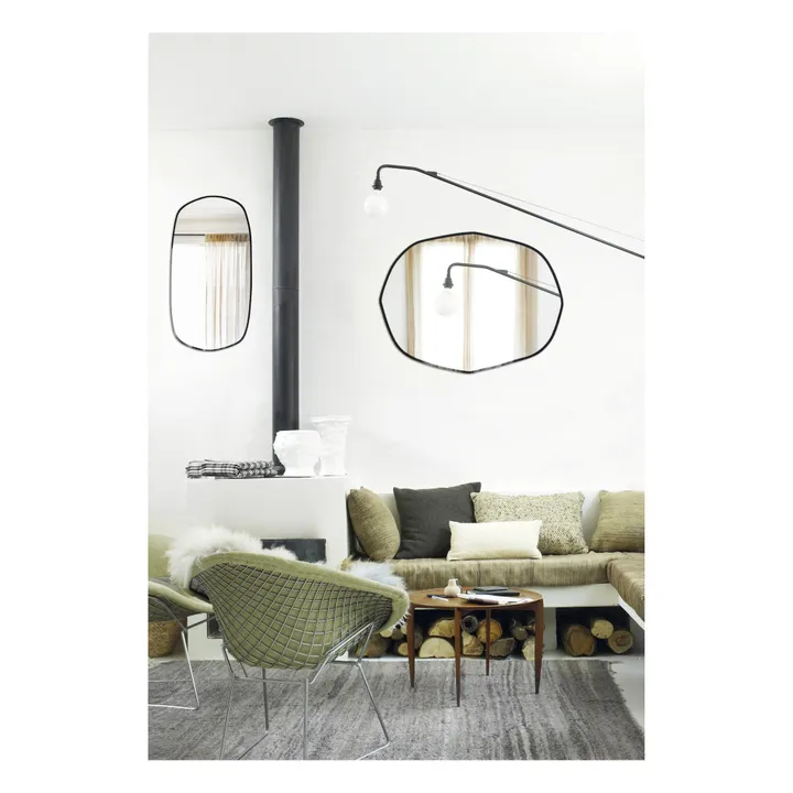 M Nuance Miroir extra plat biseauté contour noir- forme aléatoire 66x85 | Noir