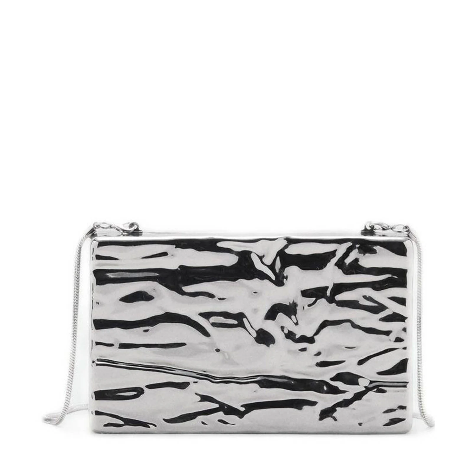 Mango clutch zilverkleurig