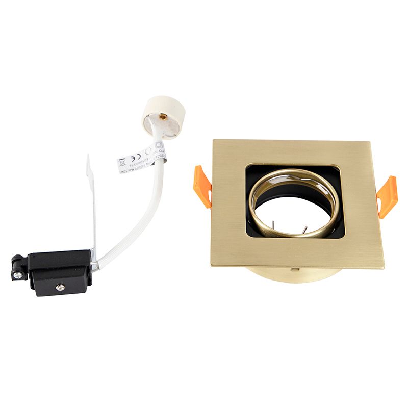 Smart inbouwspot messing vierkant incl. wifi GU10 - Artemis